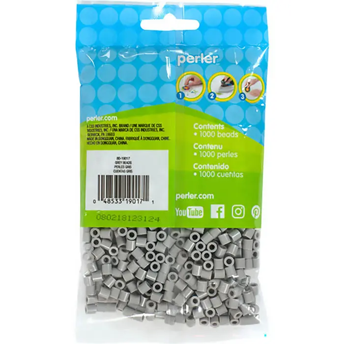 1779681608589111-1.webp 1,000 Perler Beads - Gray - Image 1