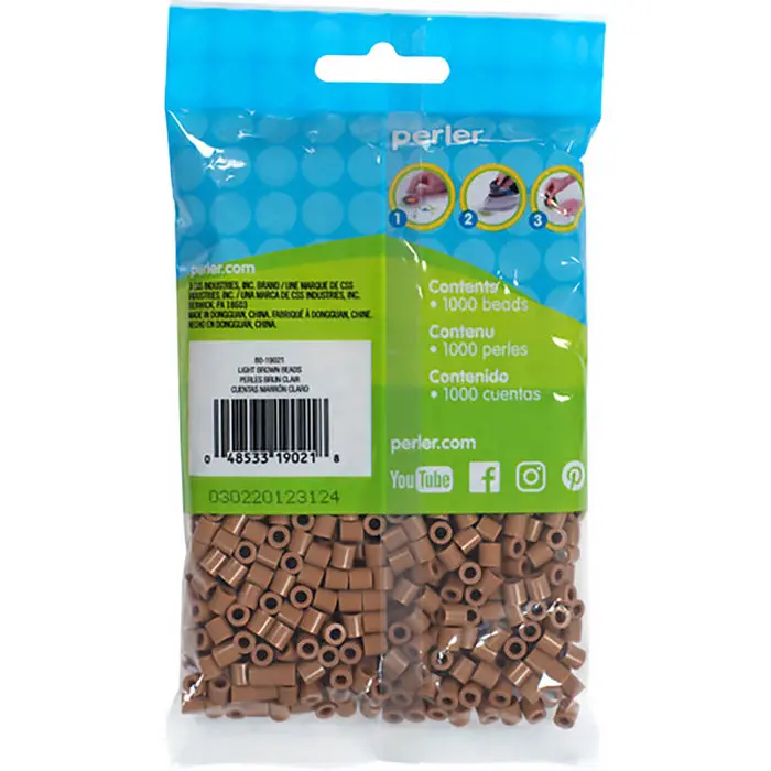 1779681610591578-1.webp 1,000 Perler Beads - Light Brown - Image 1