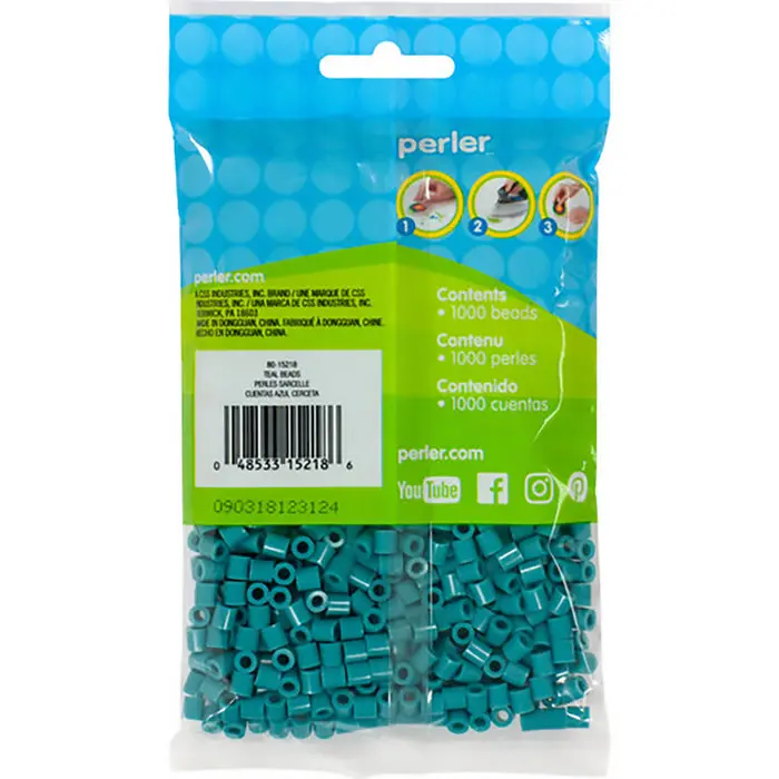 1779681623580684-1.webp 1,000 Perler Beads - Teal - Image 1