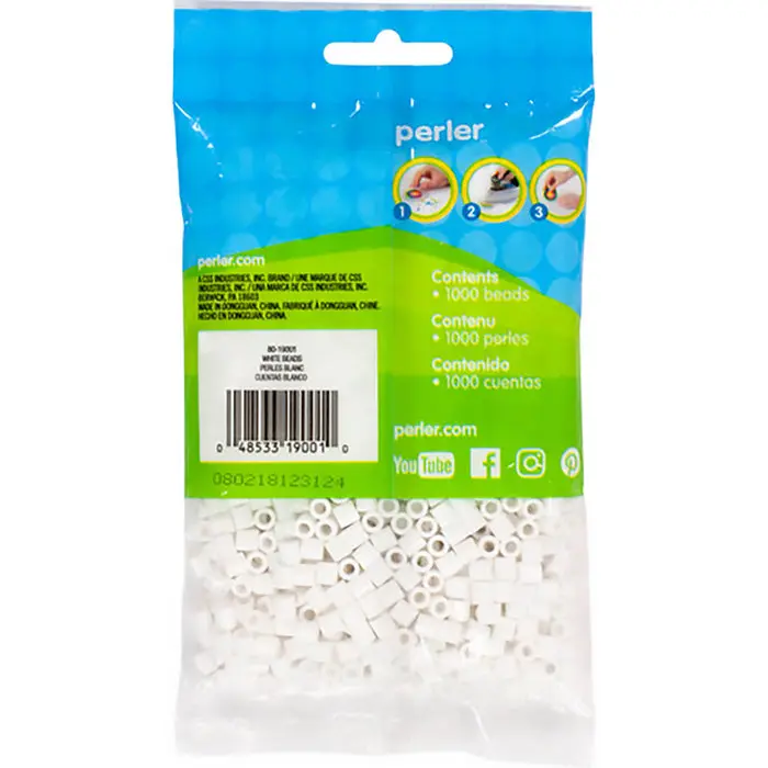1779681625441069-1.webp 1,000 Perler Beads - White - Image 1