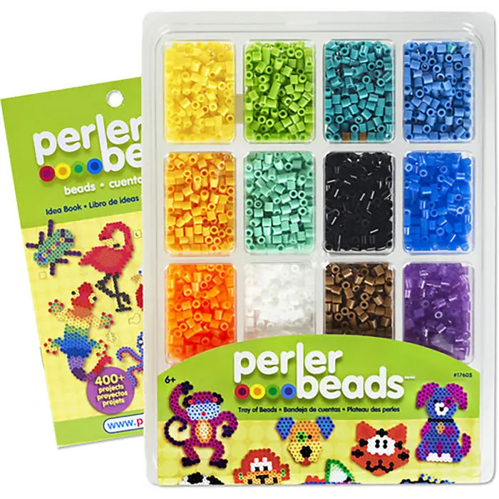 1779681677612884-1.webp Perler Tray of Beads with Idea Book - Image 1